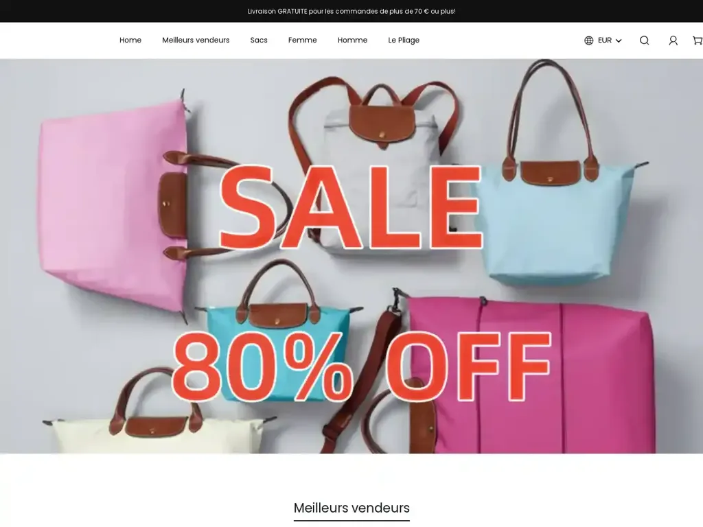 Screenshot of Voguetote.store taken on Friday the 15th of March 2024