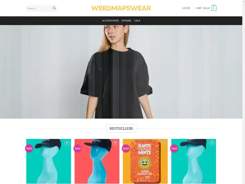 Screenshot of Weedmapswear.com taken on Wednesday the 26th of June 2024