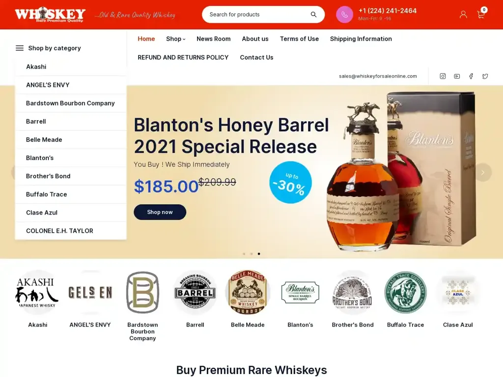 Screenshot of Whiskeyforsaleonline.com taken on Friday the 2nd of February 2024