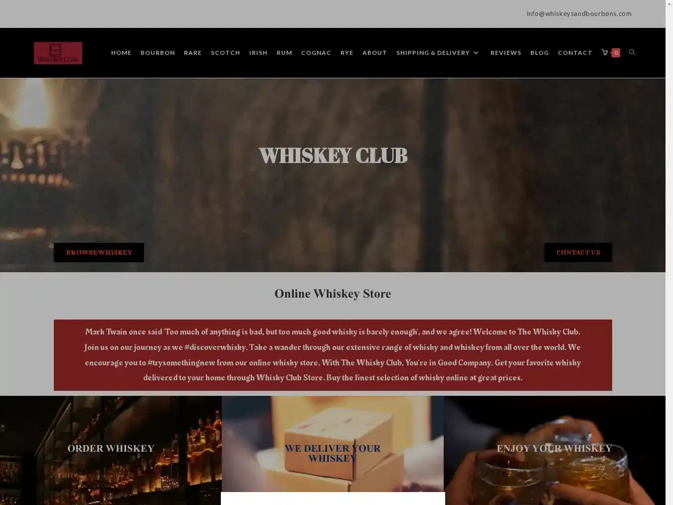 Whiskeysandbourbons.com Fraudulent Whisky website.
