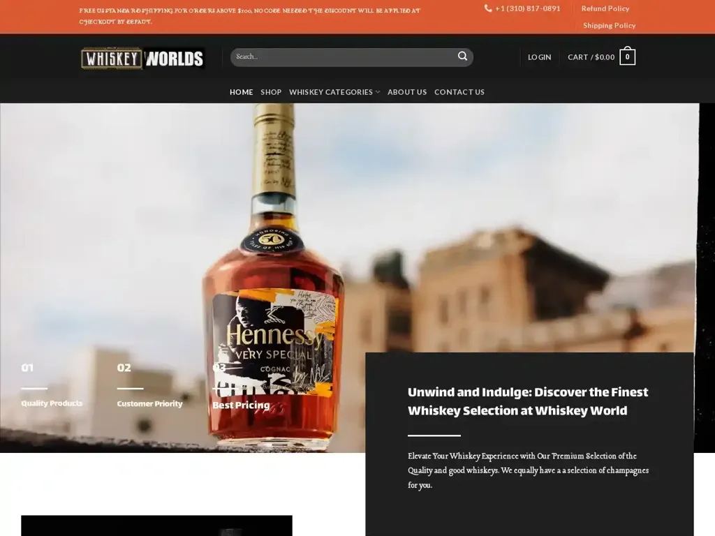 Screenshot of Whiskeyworlds.com taken on Monday the 6th of May 2024