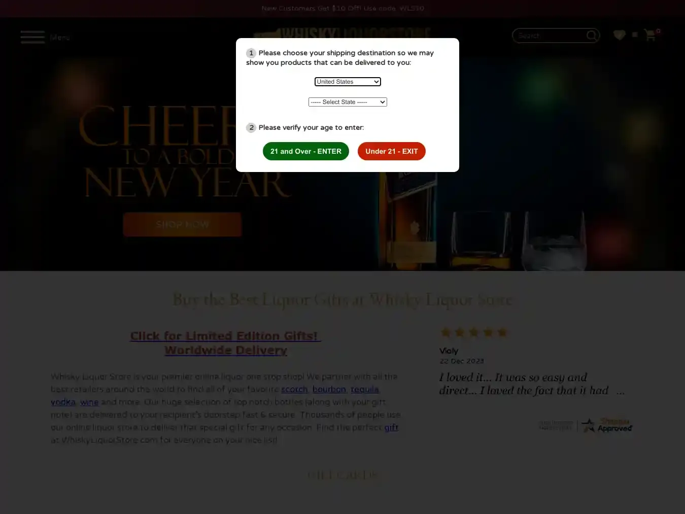 Whiskyliquorstore.com Fraudulent Whisky website.