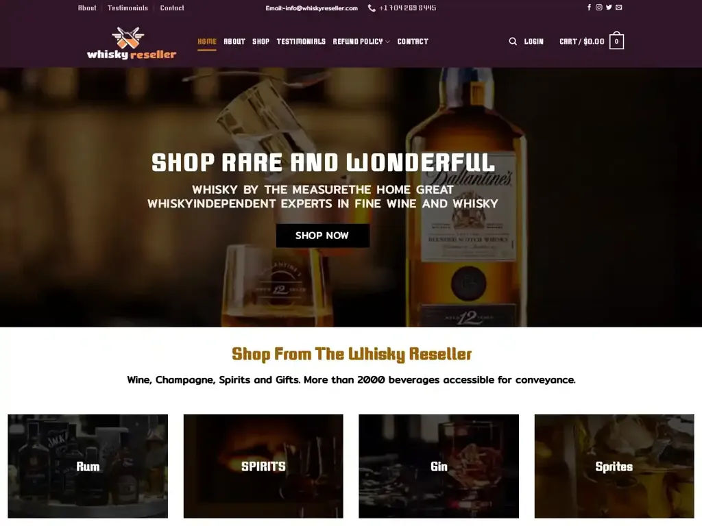 Screenshot of Whiskyreseller.com taken on Wednesday the 3rd of January 2024