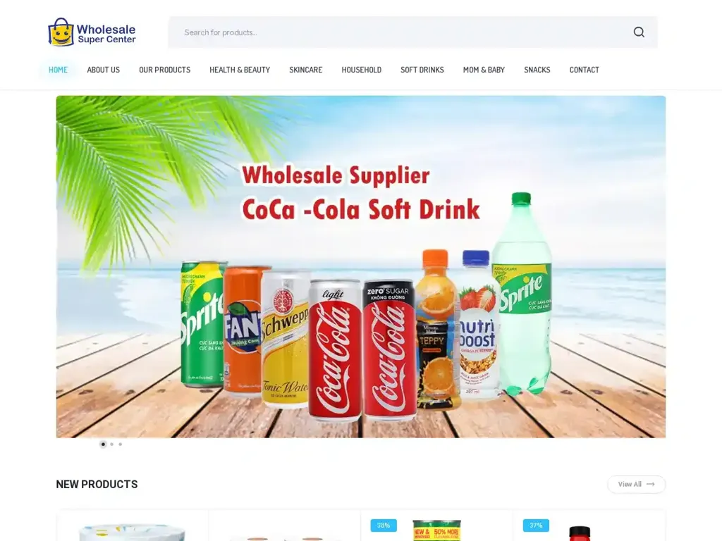 Screenshot of Wholesalesupercenters.com taken on Monday the 21st of October 2024