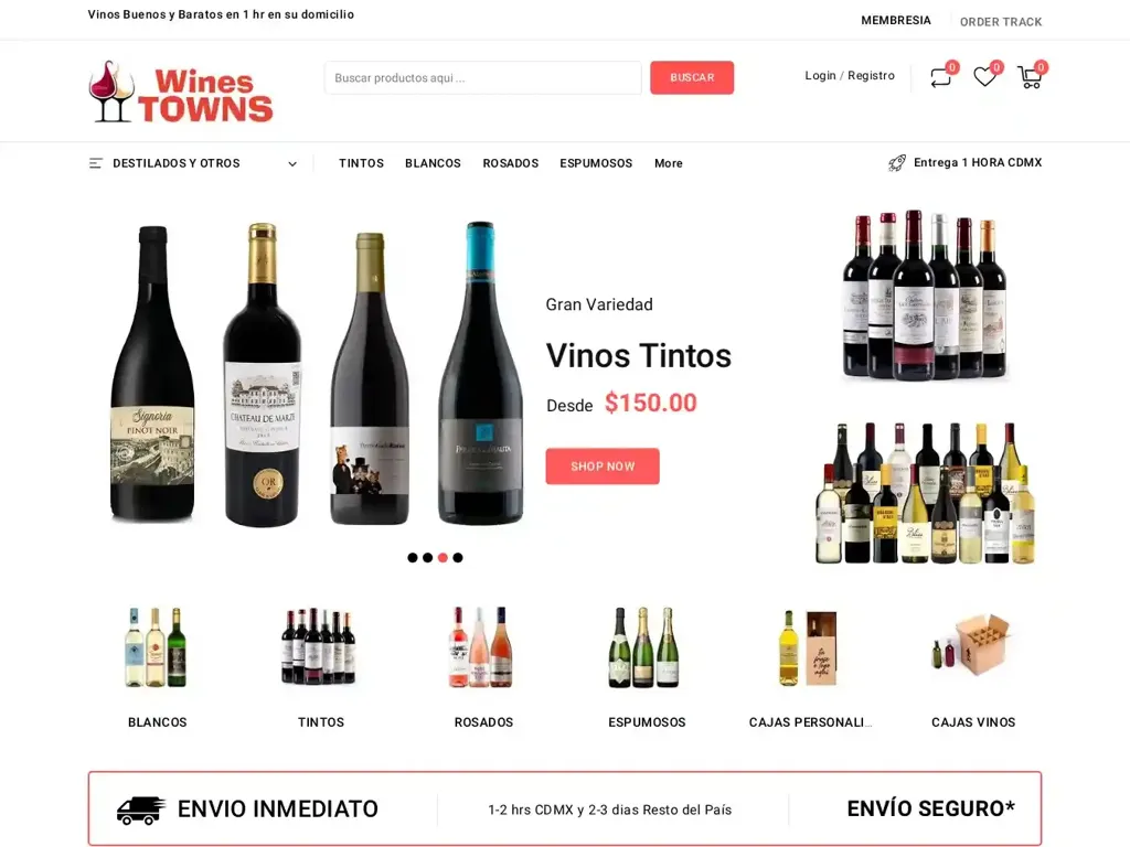 Screenshot of Winestowns.com taken on Thursday the 4th of January 2024