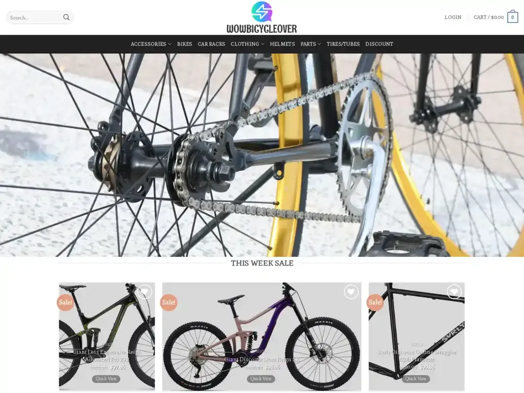Screenshot of Wowbicycleover.com taken on Wednesday the 10th of January 2024