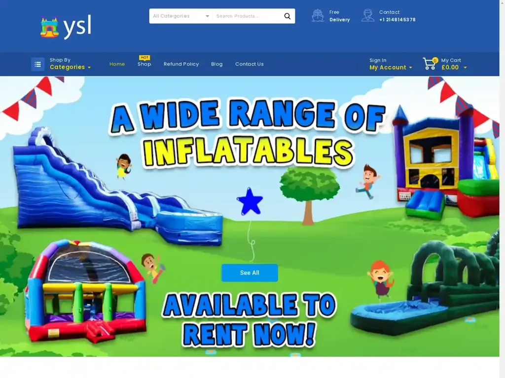 Screenshot of Yslinflatablepartyrentals.com taken on Friday the 7th of June 2024