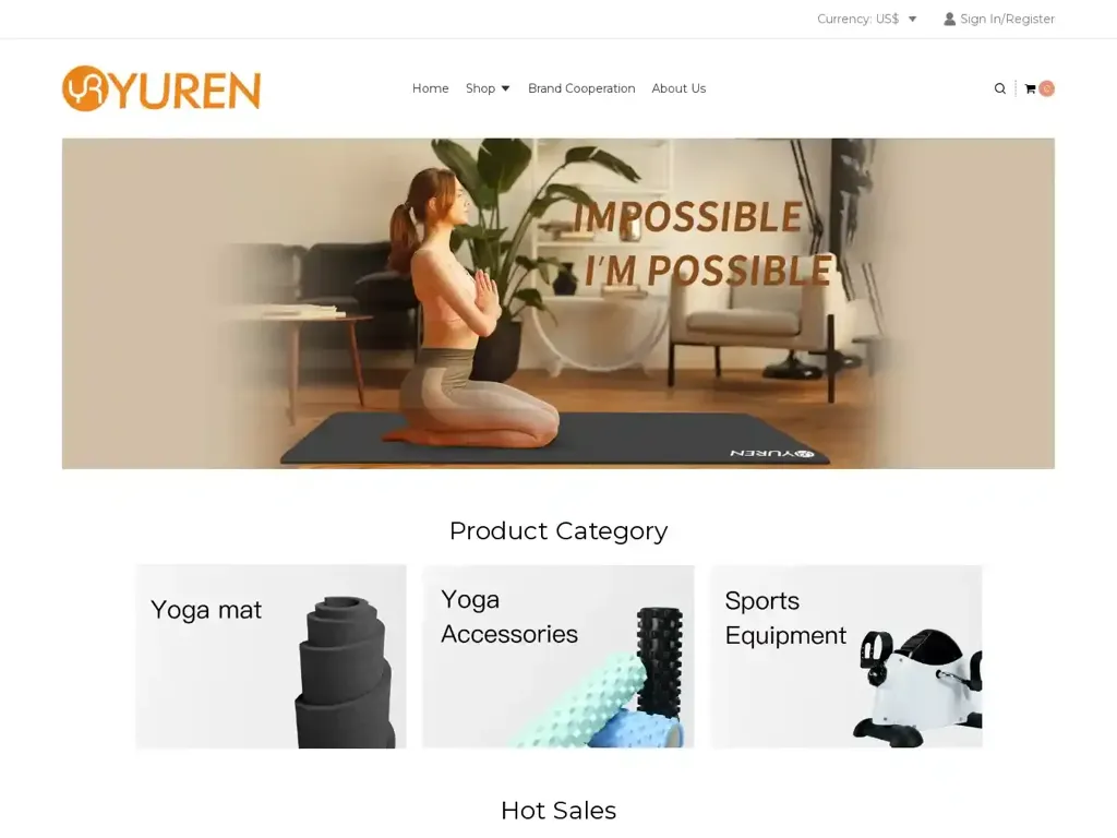 Screenshot of Yurenshop.com taken on Wednesday the 17th of April 2024