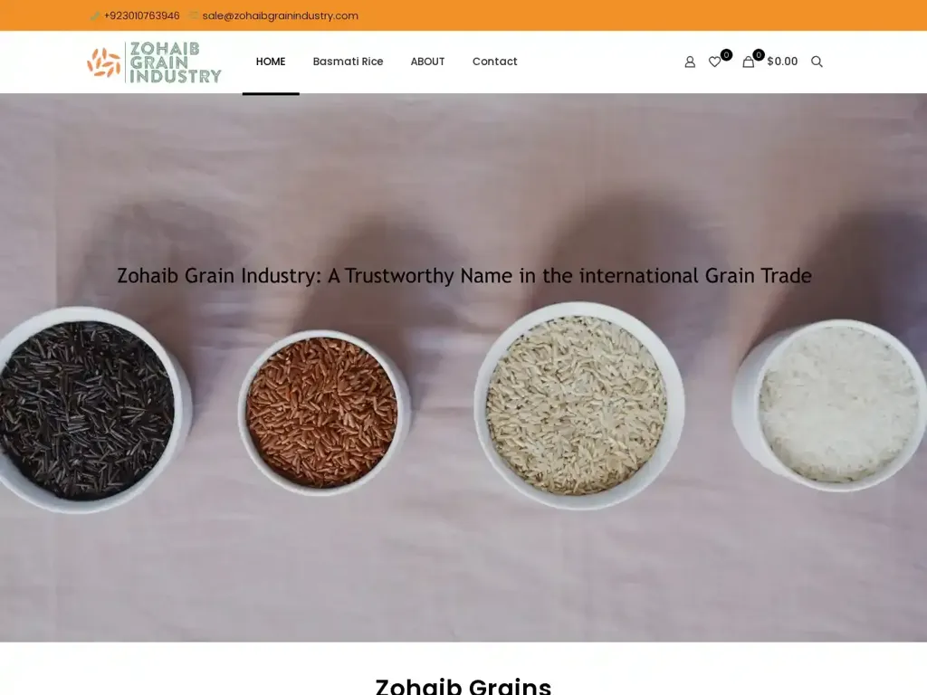 Screenshot of Zohaibgrainindustry.com taken on Wednesday the 7th of August 2024