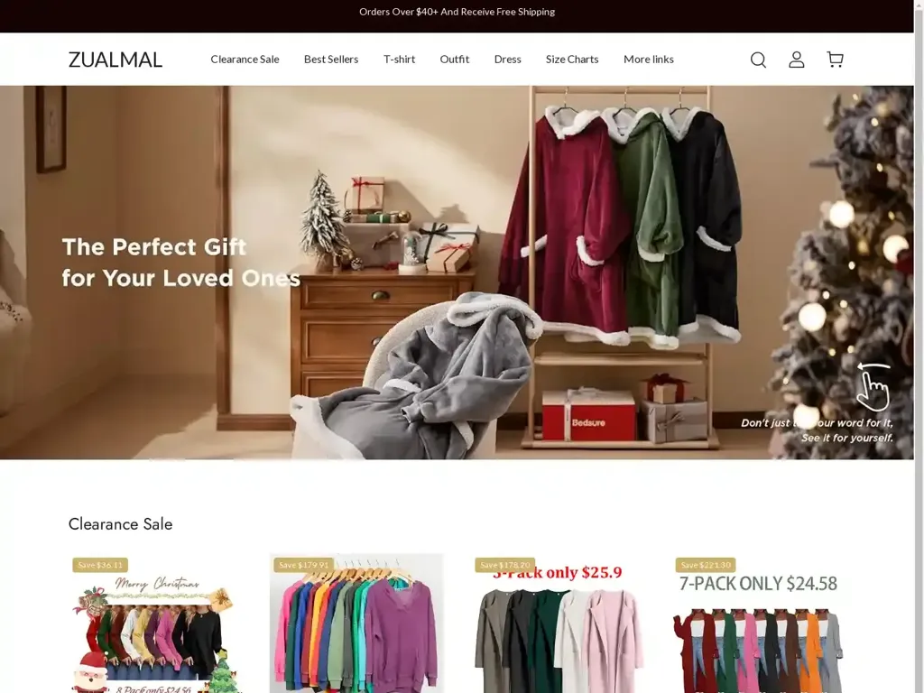 Screenshot of Zualmal.shop taken on Thursday the 30th of January 2025