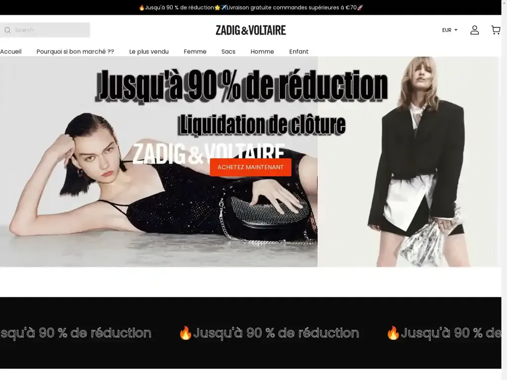 Screenshot of Zvoutletfr.shop taken on Wednesday the 8th of May 2024