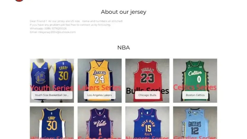Screenshot of Non-Delivery scam website 5starjersey.com