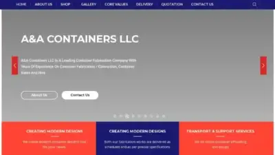 Screenshot of Container scam website Aacontainersllc.com