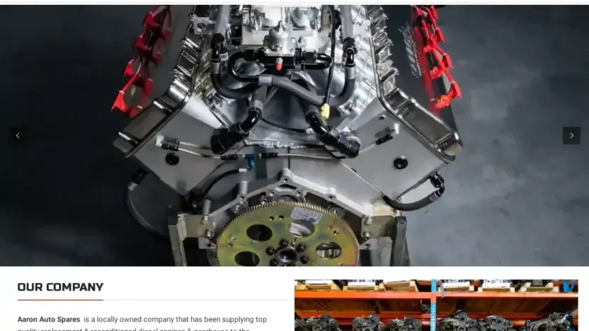 Screenshot of Automobile scam website Aaronautospares.com