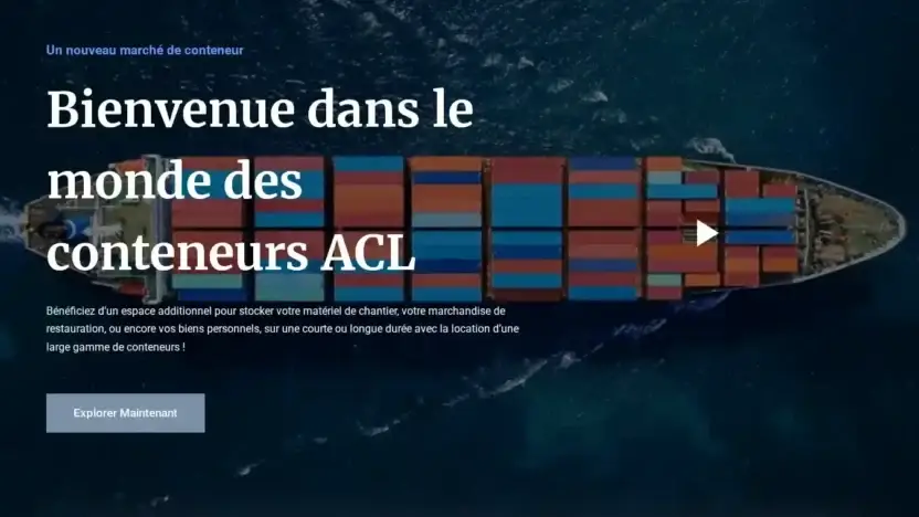 Screenshot of Non-Delivery scam website Aclogistiqueconteneur.com