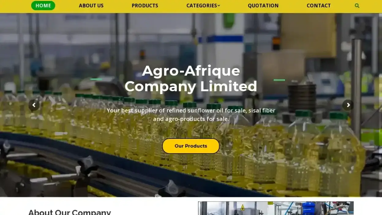 Screenshot of scam website Agro-afriquecoltd.com