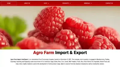 Screenshot of Non-Delivery scam website Agrofarmimportandexport.com