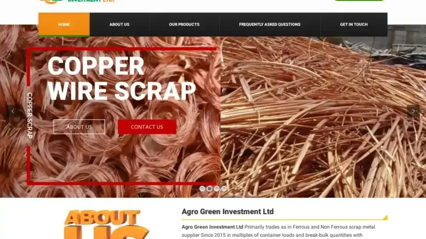 Screenshot of Commodity scam website Agrogreeninvestltd.com