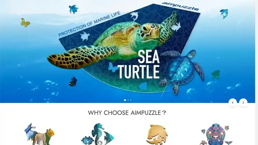 Screenshot of Non-Delivery scam website Aimpuzzle.shop