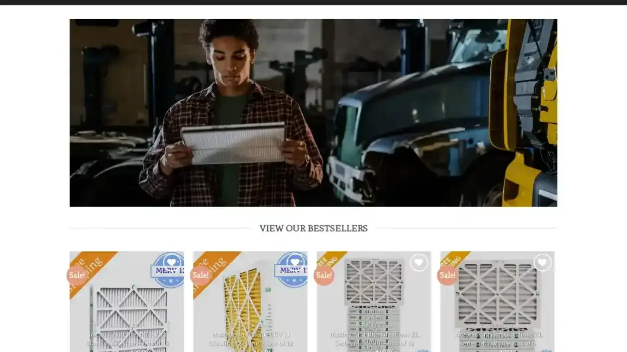 Screenshot of Non-Delivery scam website Airfilterover.com