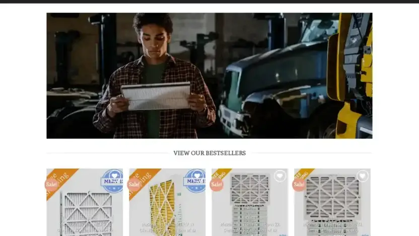 Screenshot of Non-Delivery scam website Airfilterover.com