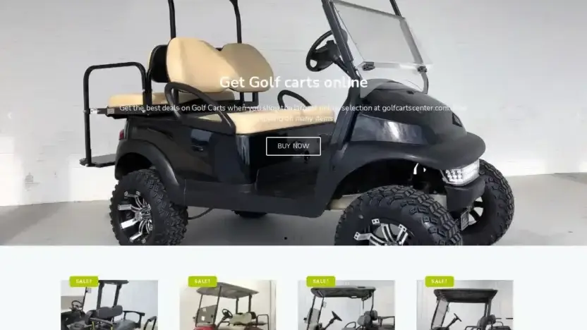 Screenshot of Automobile scam website Allgolfcartcenter.com