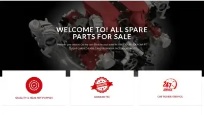 Screenshot of Automobile scam website Allsparepartsforsale.com