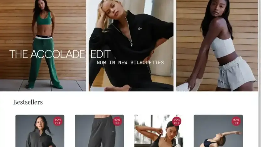 Screenshot of Non-Delivery scam website Aloyogasale.shop