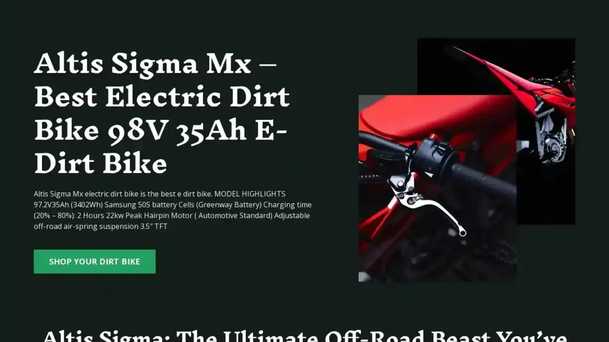 Screenshot of Non-Delivery scam website Altissigmaebike.com