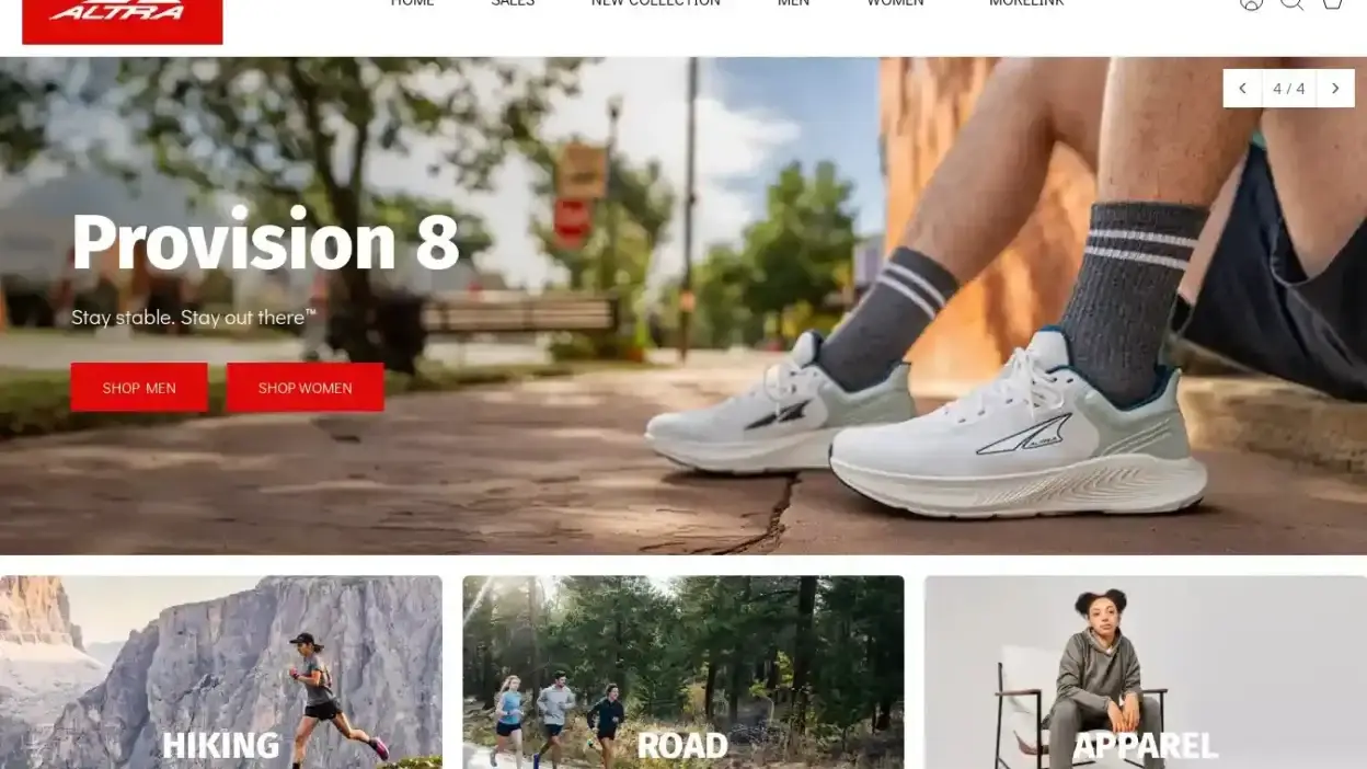 Screenshot of Non-Delivery scam website Altrarunningstore.com