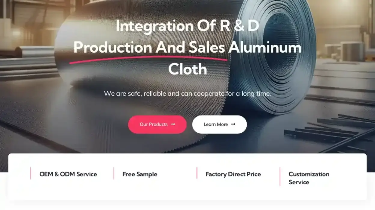 Screenshot of Non-Delivery scam website Aluminumfoilcloth.com