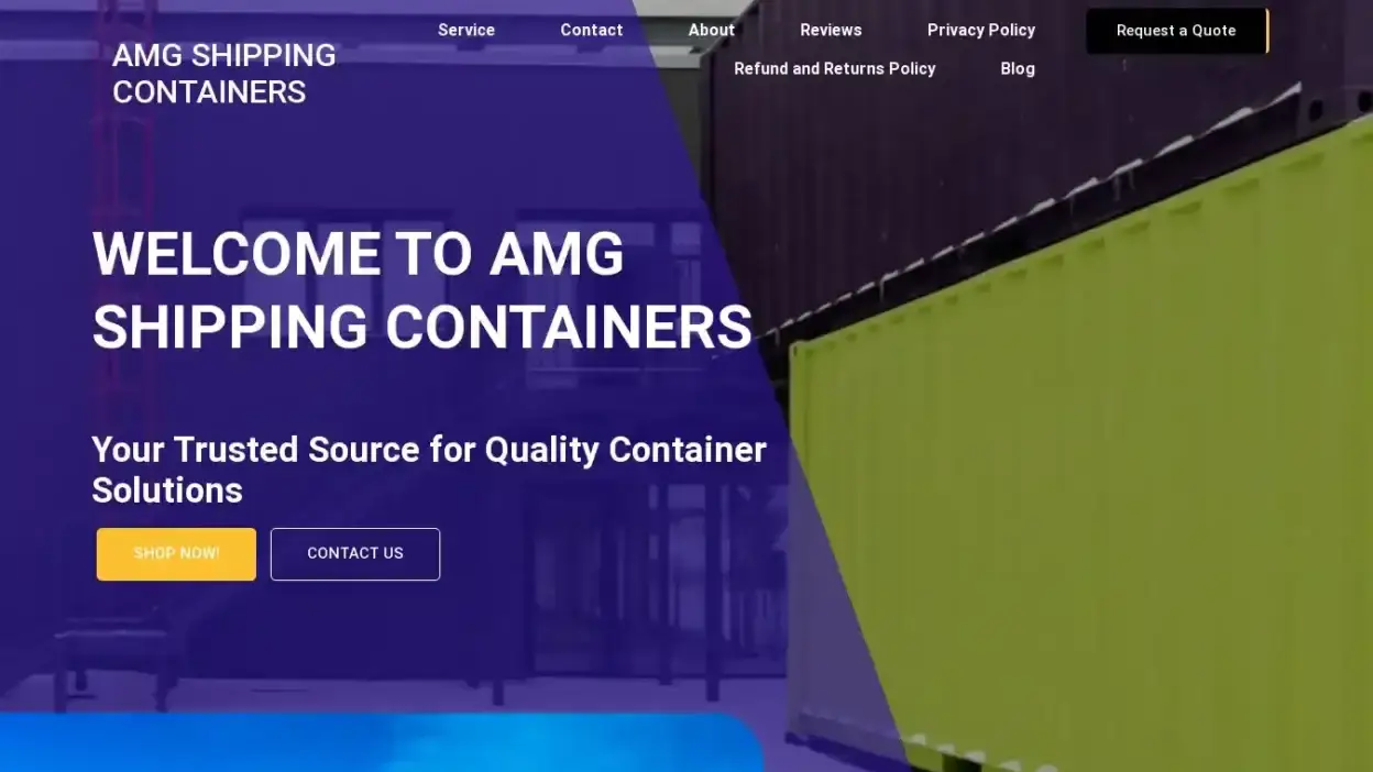 Screenshot of Container scam website Amgshippingcontainerperth.com