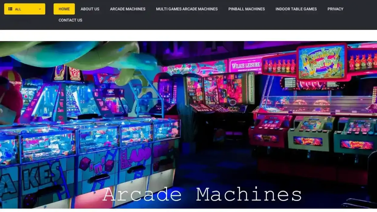 Screenshot of Non-Delivery scam website Arcademachinessale.com