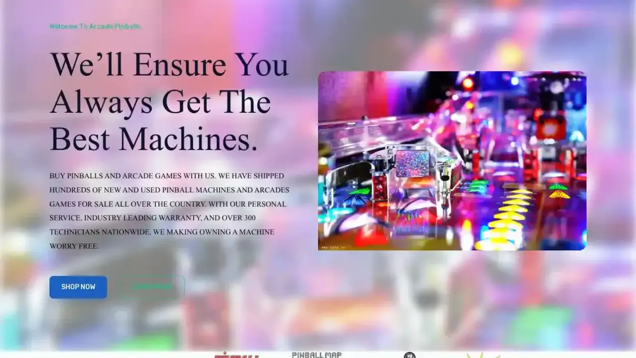 Screenshot of Non-Delivery scam website Arcadepinballs.com