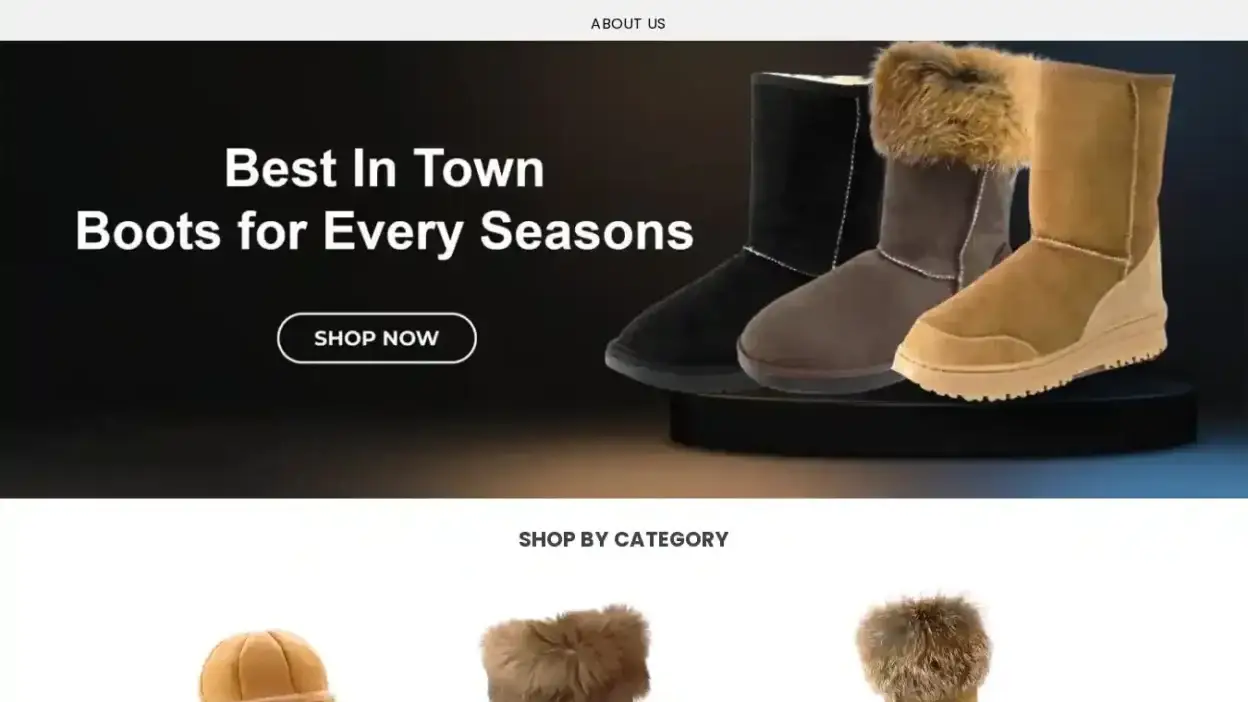 Screenshot of Non-Delivery scam website Arcticfootwear.com