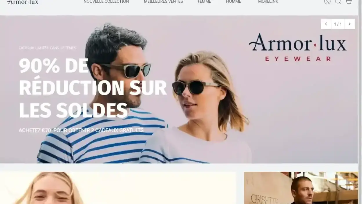 Screenshot of Non-Delivery scam website Armorluxsale.com