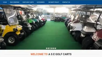 Screenshot of Non-Delivery scam website Asegolfcarts.com
