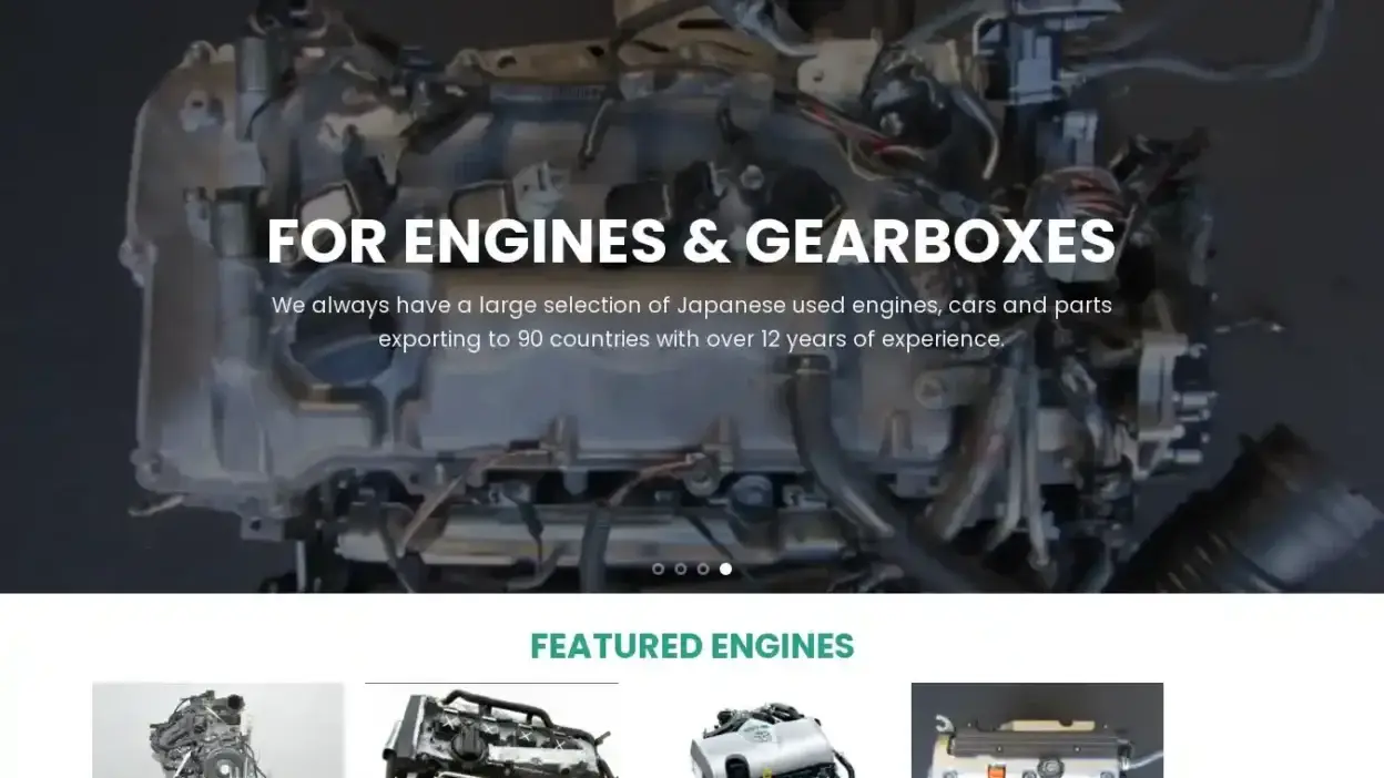 Screenshot of Automobile scam website Asenginespares.com