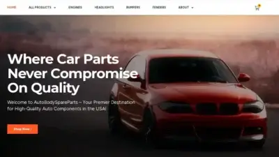 Screenshot of Automobile scam website Autobodyspareparts.com