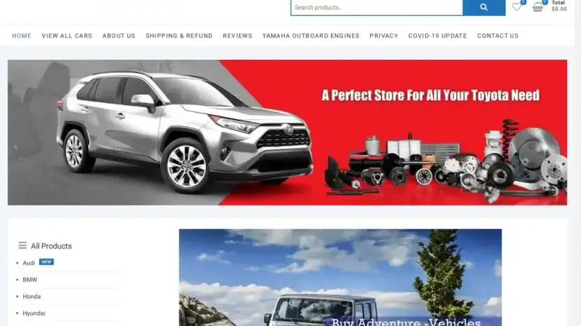 Screenshot of Automobile scam website Autoswiftcoltd.com