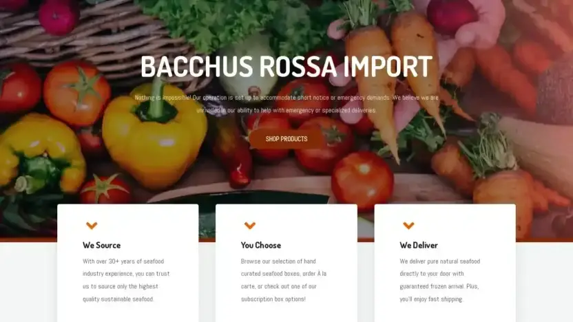 Screenshot of Non-Delivery scam website Bacchusrossaimport.com