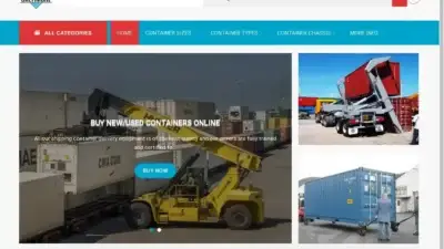 Screenshot of Container scam website Baltimoreshippingcontainers.com