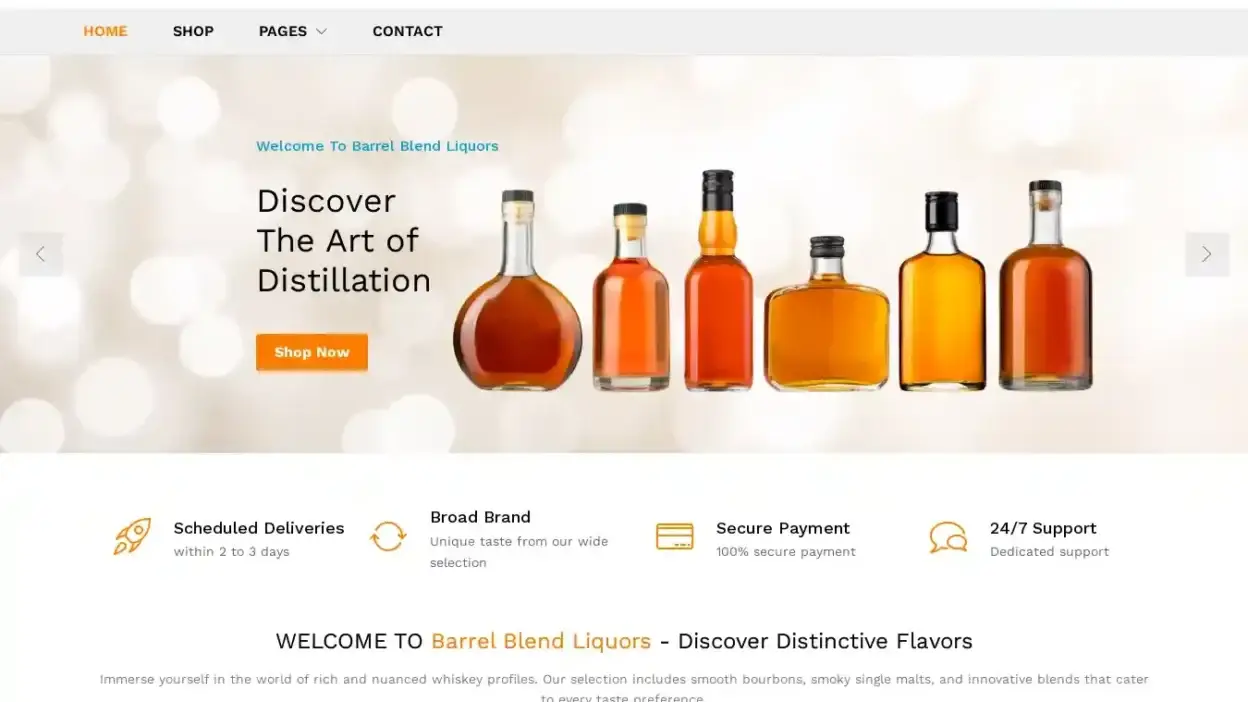 Screenshot of Whisky scam website Barrelblendliquors.com