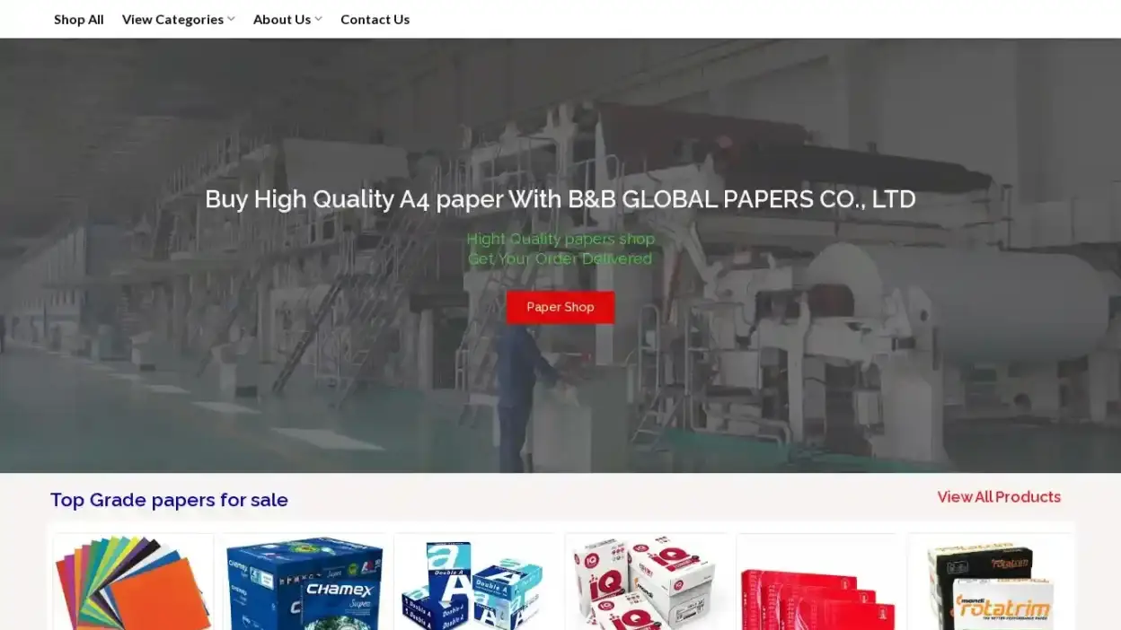 Screenshot of Commodity scam website Bbglobalpaperscoltd.com