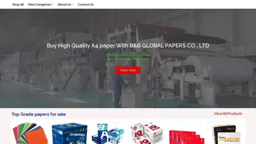 Screenshot of Commodity scam website Bbglobalpaperscoltd.com