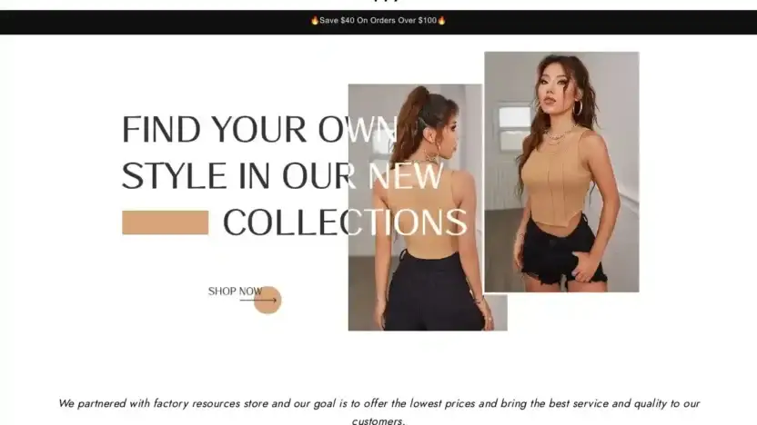 Screenshot of Non-Delivery scam website Bbhappy.shop