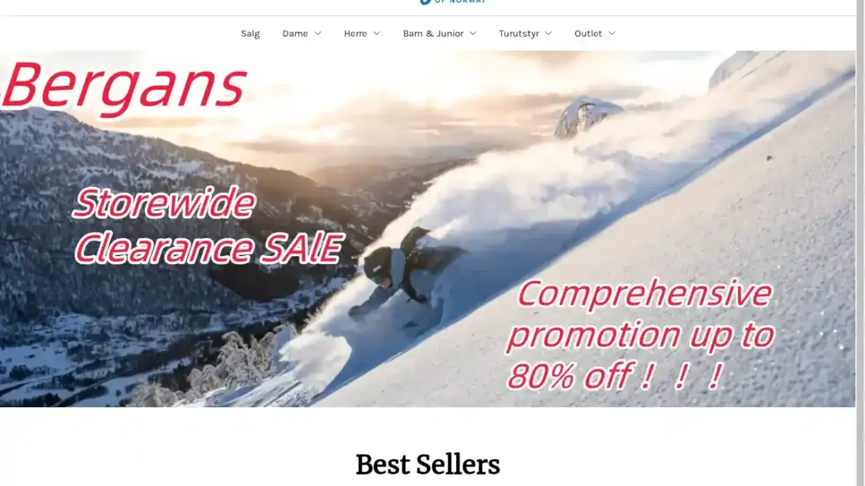 Screenshot of Non-Delivery scam website Berganseu.shop