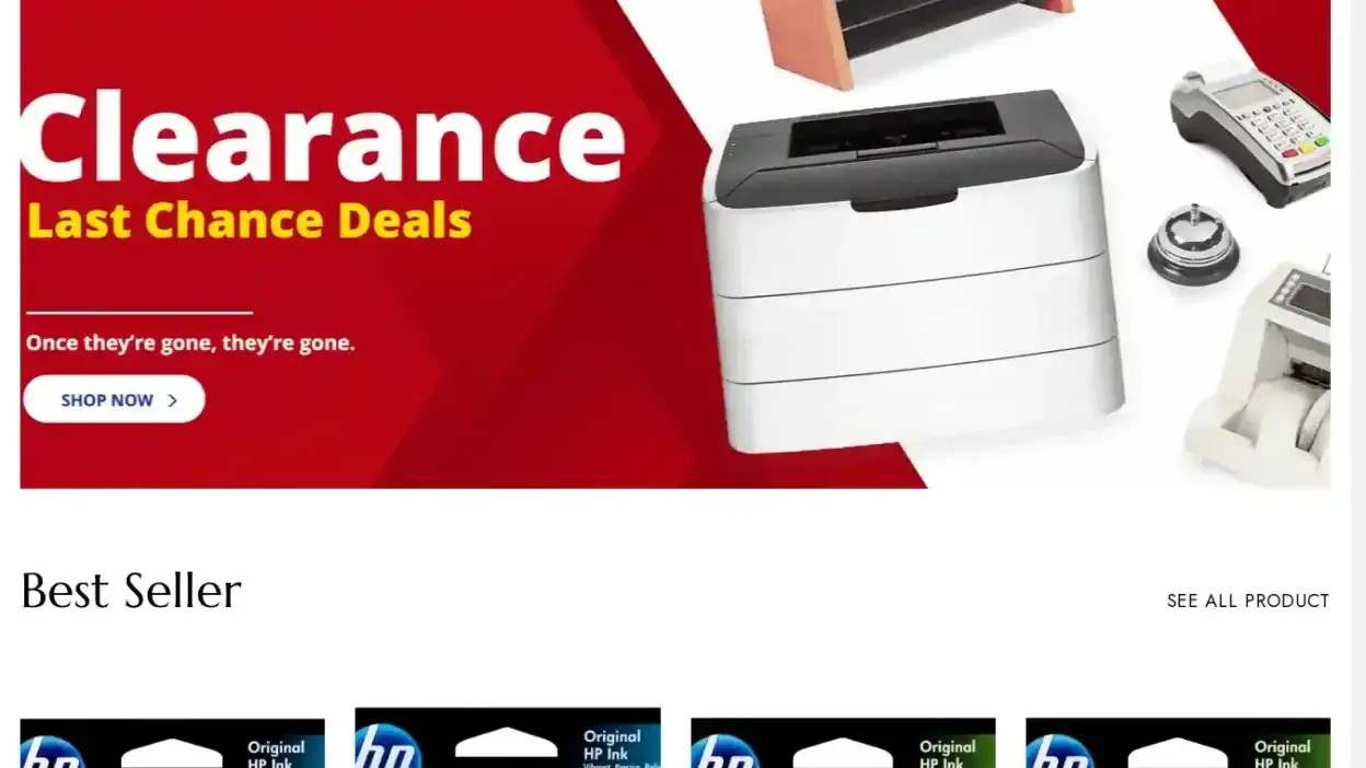 Screenshot of Non-Delivery scam website Best-officemachines.com