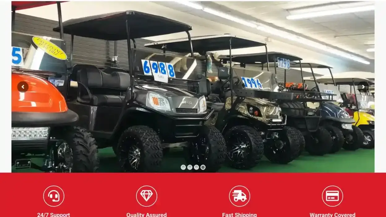 Screenshot of Non-Delivery scam website Bgolfcartsforsales.com