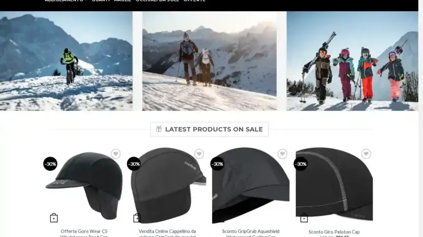 Screenshot of Non-Delivery scam website Biciabbigliamento.com